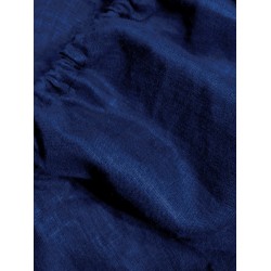 Drap-housse en pur lin bleu foncé entièrement Made in France