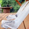 Serviette en pur lin grise gaufrée
