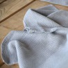 Serviette en pur lin grise nid d'abeille gaufré