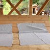 Grandes serviettes en pur lin gris nid d'abeille