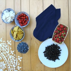 Torchon en lin bleu