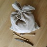 Sac anti-germination en tissu opaque pur lin grège