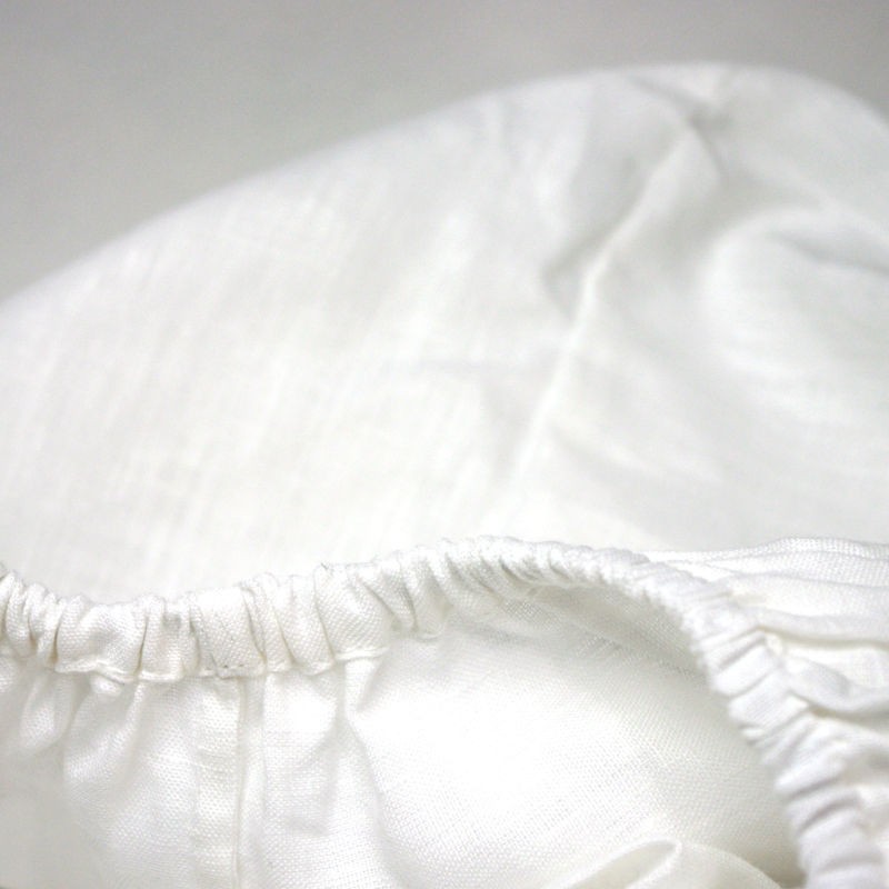 Drap housse en ramie ortie textile blanc
