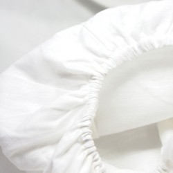 Drap housse en chanvre blanc