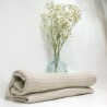 Serviette nid d'abeille pur lin beige