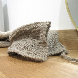 lingette tricotée en ortie pour le visage et le corps