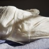 Tissu en pur lin grande largeur blanc cassé pour la décoration et la literie