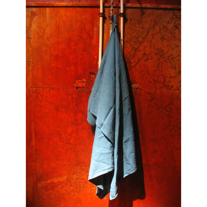 Drap de douche en pur lin bleu