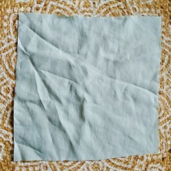 4 carrés de tissu en lin vert