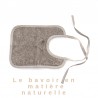 Bavoir en lin couleur taupe