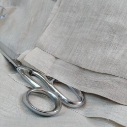Coupon de tissu en chanvre naturel gris