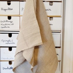 tissu en pur lin naturel couleur beige