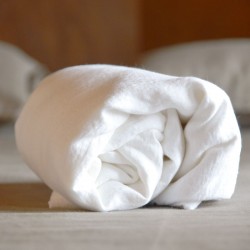 Drap-housse en pur lin blanc pour bébé 60x120 cm