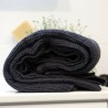 Grande serviette de bain nid d'abeille 100 % LIN européen couleur bleu nuit