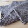Très grande serviette en lin gris nid d'abeille