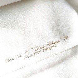 Tissu blanc en pur lin fabriqué en France