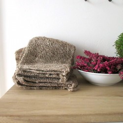 gant de toilette tricoté en fibre d'orties de l'Himalaya