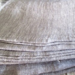 Serviette en pur lin gris chambray