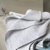 Serviette en pur lin gris perle