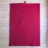 Torchon rouge en métis de lin à tissage chevrons