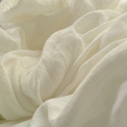 Coupon de tissu en lin couleur ivoire