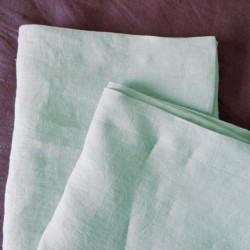 Taie d'oreiller en pur lin confectionnée en France et vert clair