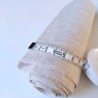 Chute de tissu en pur chanvre naturel gris beige