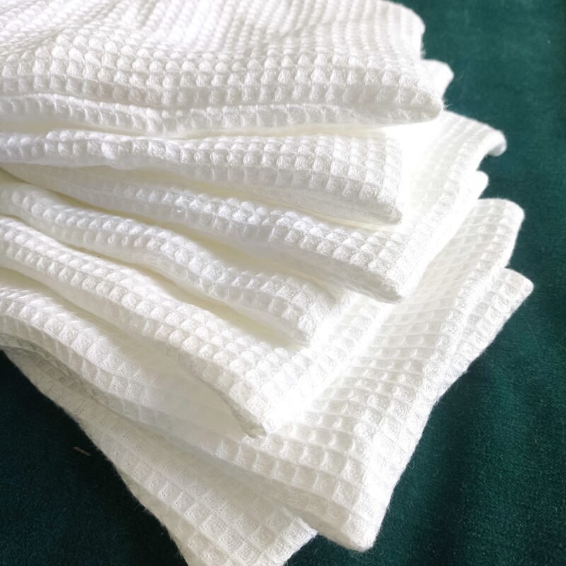 Gant de toilette pur lin nid d'abeille Blanc