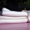Grande serviette en nid d'abeille blanc pur lin fabriqué en France