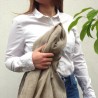Echarpe en pur lin non teint et non blanchi couleur grège naturel