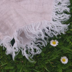 Echarpe en pur lin Corail pastel