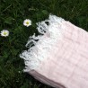 Foulard 100% lin Corail pastel