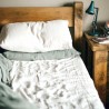 Drap housse en chanvre blanc textile de maison