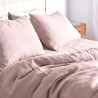 Drap-housse en pur lin lavé rose pale fabriqué en France