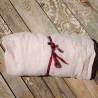 Drap-housse en lin lavé rose clair