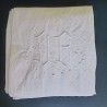 Drap blanc ancien en métis de lin broderie DR