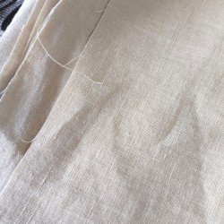 Coupon de tissu en pur lin beige uni 170 g