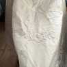 Drap ancien blanc en métis de lin brodé VR