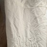 Drap ancien blanc en métis de lin brodé VR