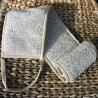 Sangle de gommage en lin gris