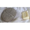 Eponge de douche ovale en lin sans teinture