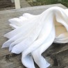 Chute de tissu en pur lin blanc lavé