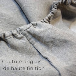 Drap-housse aux finitions soignées en couture anglaise confectionné en France