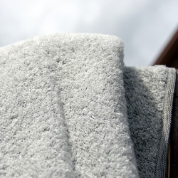 Serviette éponge en lin Noir Blanc gris