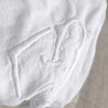 Drap blanc en métis 225 x 308 cm Brodé C et G