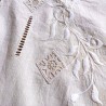 Drap ancien en métis écru 210 cm x 280 cm jour échelle