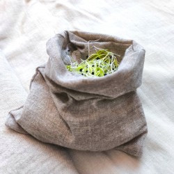 Sac germoir en LIN BRUT naturel "sproutbag"