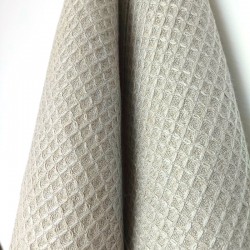 Essuie-main en lin nid d'abeille beige