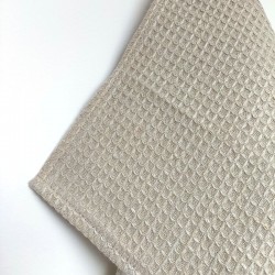 Essuie-main en lin nid d'abeille couleur corde