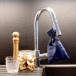 Sac de germination pour graines germées en tissu de lin bleu